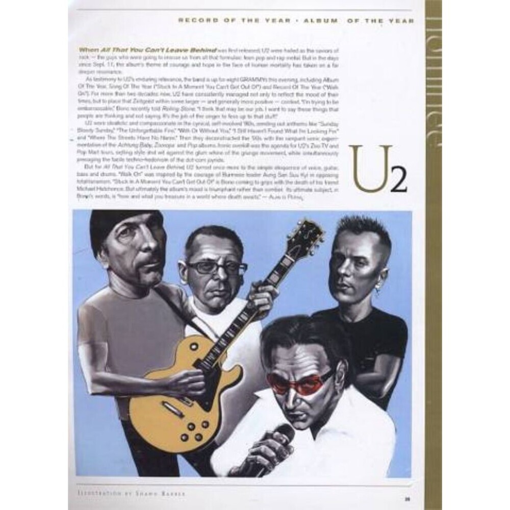 Bono U2 Rare 2000 Grammy Record of the Year Promo Industry Trade Ad